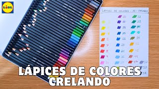 Lápices de colores Crelando  LIDL  Material de dibujo económico [upl. by Aniham]