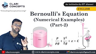 Numerical Examples on Bernoullis Equation Part2  Fluid Mechanics [upl. by Tilla]