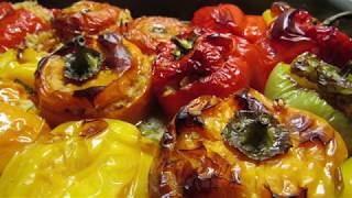 Lets make greek gemista stuffed vegetables [upl. by Warfeld]