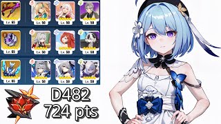 Honkai Impact 3 ExAbyss RL D482  HoS Bleed 724 pts  ThelemaS0 SenaS0 SI Entropy S [upl. by Esilec443]