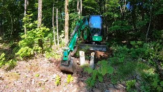 447 Kubota U354 Mini Excavator Rental Beginner Clearing Forest Trails Day 3 Series Part 6 [upl. by Trevlac65]