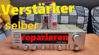 Verstärker reparieren  Regler Potis kratzen  Ton setzt aus Hifi Receiver reparaturanleitung [upl. by Erb820]