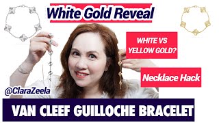 Van Cleef White Gold Guilloche Bracelet  White vs Yellow Gold  How to Covert Bracelet to Necklace [upl. by Mont]