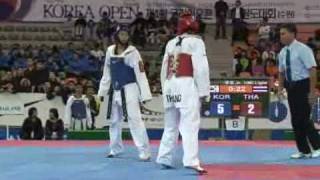 The 4th Korea Open Taekwondo Championships 2008 72 kg Korea vs Thailand Round 3 [upl. by Ahsenra]