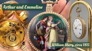 【Museum quality】“Arthur and Emmeline” William ILBERY enamel pocket watch circa 1815 enamelwatches [upl. by Rednael]