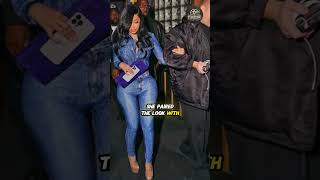 Cardi B Stuns in Skin Tight Denim Outfit While Partying in NYC shorts celebrity trending [upl. by Iaka337]