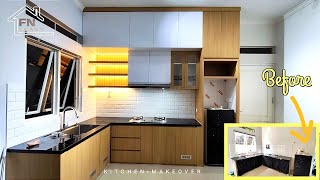 Kitchen Makeover  Membuat Kitchen Set Japandi Style Kabinet Full Plafon [upl. by Pedro]