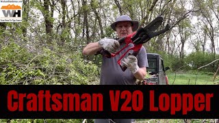 CRAFTSMAN V20 Cordless Lopper Demonstration With Branches and Brush Plus Review CMCCSL621D1 [upl. by Assirral794]