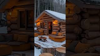 Cozy Cabin Vibes in a SnowCovered Forest [upl. by Calv]