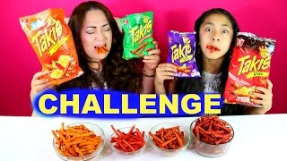 TAKIS CHALLENGE EATING FUEGO XTREME SPICY CHIPS 4 Flavors B2cutecupcakes [upl. by Ynogoham]