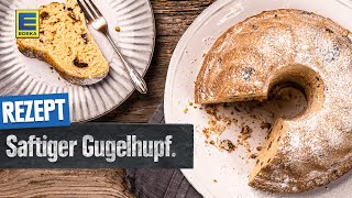 Saftiger Gugelhupf  HefegugelhupfRezept mit Rosinen und Mandeln [upl. by Stinky]