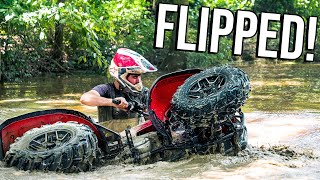 FOURTRAX 300 VS HUGE SWAMP WE SUNK IT [upl. by Tray]