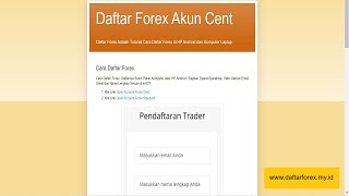 Tutorial Caranya Daftar Forex Account Cent [upl. by Terryn712]