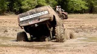 MUD TRUCKS BIG BLOCK Chevy Silverado on 54 BOGGERS STUCK [upl. by Anilegna]