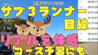 【奈良マラソン2023】サブ3ランナーの目線 29km以降悶絶するリアル映像！ コース予習 にもなるよ naramarathon [upl. by Abehsile]