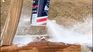 25 Cal Gas Piston Air Rifle vs Shaving Cream Can [upl. by Nolte]