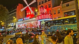 Explore Montmartre Night Walk in Parisian Red Light District  4K 60FPS HDR Walking Tour [upl. by Adnic]