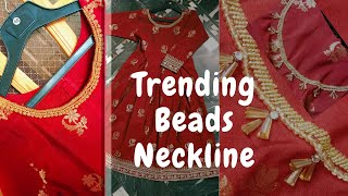 Trending Beads Neckline Simple and Beautiful Beads Embroidery Neckline [upl. by Acker]