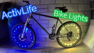 Front and Rear Bright LED bike wheel lights by ActivLife [upl. by Janeta692]