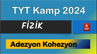 Adezyon Kohezyon Kılcallık Yüzey Gerilimi  TYT Kamp 2024  PDF [upl. by Kacey140]