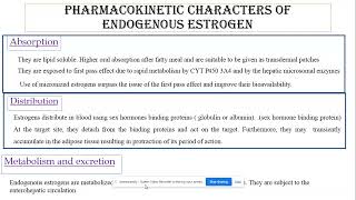 Pharmacokinetic of estrogen 2024 [upl. by Chun220]