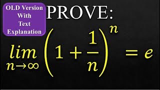 Limit 11nn  e as n approaches to infinity WText Explanation Proof  Maths Mad Teacher [upl. by Halas364]