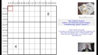 Eng Distance Sudoku by Jan Vondruška Czech Sudoku Championship 2024 round 4 puzzle 7 [upl. by Vallie489]