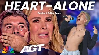 Golden Buzzer Simon Cowell criying when he heard the song Heart  Alone with an extraordinary voice [upl. by Annis]