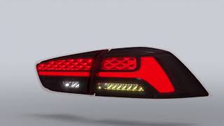 0818 Mitsubishi Lancer EVO X Vland LED Tail Lights 3D modelling [upl. by Noemis]