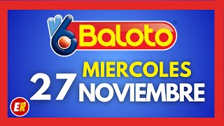 Resultado BALOTO REVANCHA del MIERCOLES 27 de noviembre 2024 [upl. by Wilsey110]