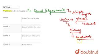 Glycosuria is the term used for [upl. by Enyamart928]