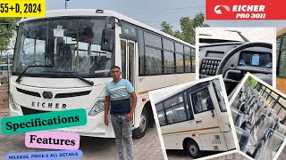 2024 Eicher Pro 3011 55D Seater BS6 New Model Bus  Eicher Buses  Detailed Review [upl. by Kelson]