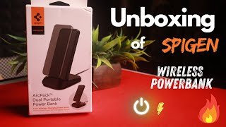 Unboxing amp Details of Spigen 3 in 1 Wireless Powerbank Charger [upl. by Agate249]