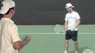 Tennis OneHanded Backhand Progressions Step 3 Pivot no Lo [upl. by Ramas]