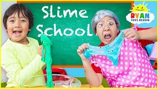 Ryan Pretend Play Making Slime and Learn in School [upl. by Ericha968]