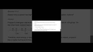 propanol has higher boiling point than hydrocarbon butane chemistryshorts chemistry [upl. by Schaffel556]