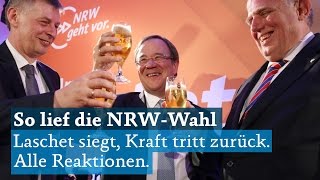 NRWLandtagswahl 2017 Armin Laschets CDU siegt Hannelore Kraft der SPD tritt zurück [upl. by Rockefeller]