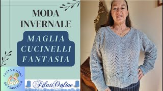 Moda Invernale — MAGLIA CUCINELLI PUNTO FANTASIA — Tutorial passo passo [upl. by Asiuol]