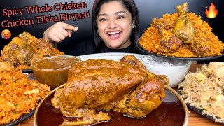 SPICY WHOLE CHICKEN CURRY WITH CHICKEN TIKKA BIRYANI SCHEZWAN FRIED RICE amp HAKKA FRIED RICE  ASMR [upl. by Knorring]