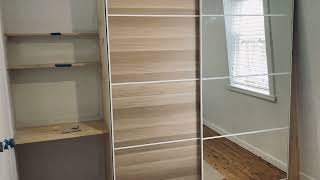 IKEA Wardrobe doors  PAX Sliding with AULIMEHAMN panels [upl. by Yrffej]