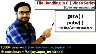 Use of getw  and putw  for reading and writing integers in file in c programming [upl. by Hastings140]