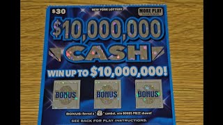 Worst Lottery Ticket Ever 10000000 Cash NYC NY Lottery Scratch Off Tickets [upl. by Nah239]