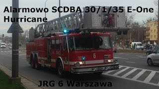 TRĄBYStraż Pożarna Alarmowo 306W52  EOne Hurricane SD 30 z JRG 6 Warszawa do akcji [upl. by Olethea569]