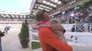 Jeroen Dubbeldam with daughter celebrating the World Champion title [upl. by Aleakam]