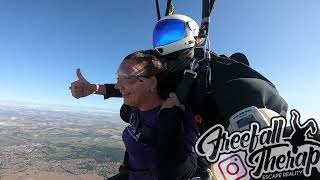 Lynsey Abrahams Tandem Skydive  UK Parachuting  FreefallTherapy [upl. by Nnad]