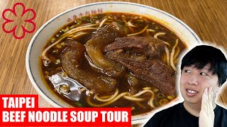 Amazing Beef Noodle Soup Tour In Taipei Taiwan  Michelin Guide Which Restaurant Is The Best [upl. by Toffic]