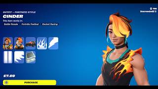 NEW BLAIR SKIN  CINDER SKIN Fortnite Item Shop 26th July 2024 [upl. by Nalhsa]