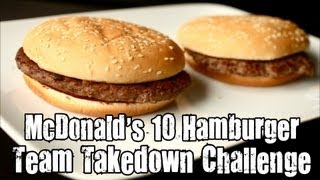 McDonalds 10 Hamburger Team Takedown Challenge [upl. by Chucho]