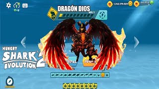 Hungry Shark Evolutionexe NEW UNLOCKED DRAGÓN DIOS DE ARK IS DAMNED AND THIS HAPPENS All 24 Sharks [upl. by Yerffe]