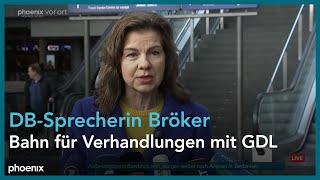 GDLStreik Statement von DBSprecherin Bröker [upl. by Nnainot]